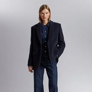 NWOT & Other Stories Navy 100% Wool Blazer Size 8